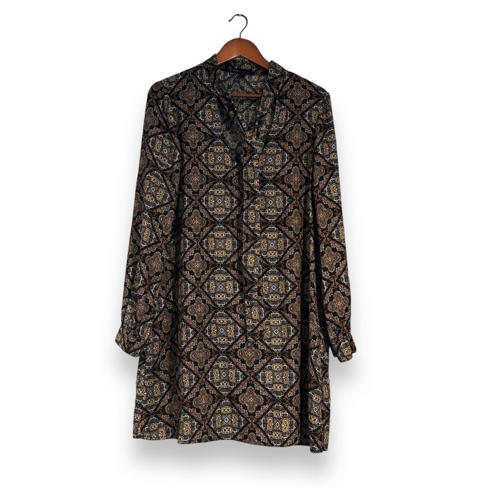 BeBop Black and Brown Long Sleeve Dress